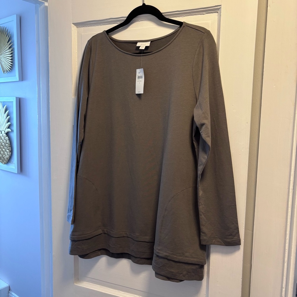 NWT PureJill by J. Jill Taupe Long Sleeve Tunic